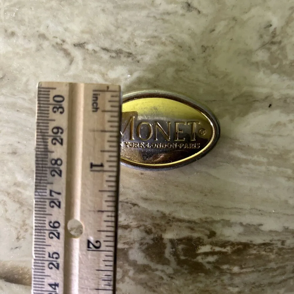 Monet Jewelry Work Pin Brooch FLAWED-Extremely Tarnished